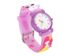 2026-relojes Para Niños 3d Cartoons Impermeables Silicona Gatito Patrón Niñas 3-8 Años Morado