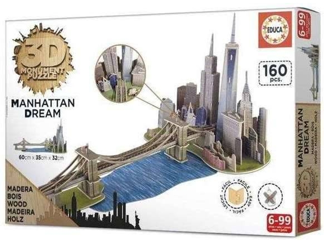 Puzzle EDUCA BORRAS 3D Monumento Manhattan Dream ( piezas)