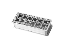 Elegante soporte metálico para palillos de dientes con diseño calado para el hogar, la cocina y el restaurante, color plata.