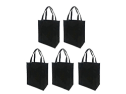 5 bolsas de tela no tejida plegables para compras al aire libre GOKOCO (negras, 30x25x10cm)