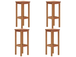 Juego de 4 taburetes de bar de madera maciza de acacia EXCLUSIVO DE LA CASA