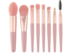 Juego De 8 Brochas De Maquillaje Rosas, Para Base/sombra De Ojos/delineador De Ojos/cejas