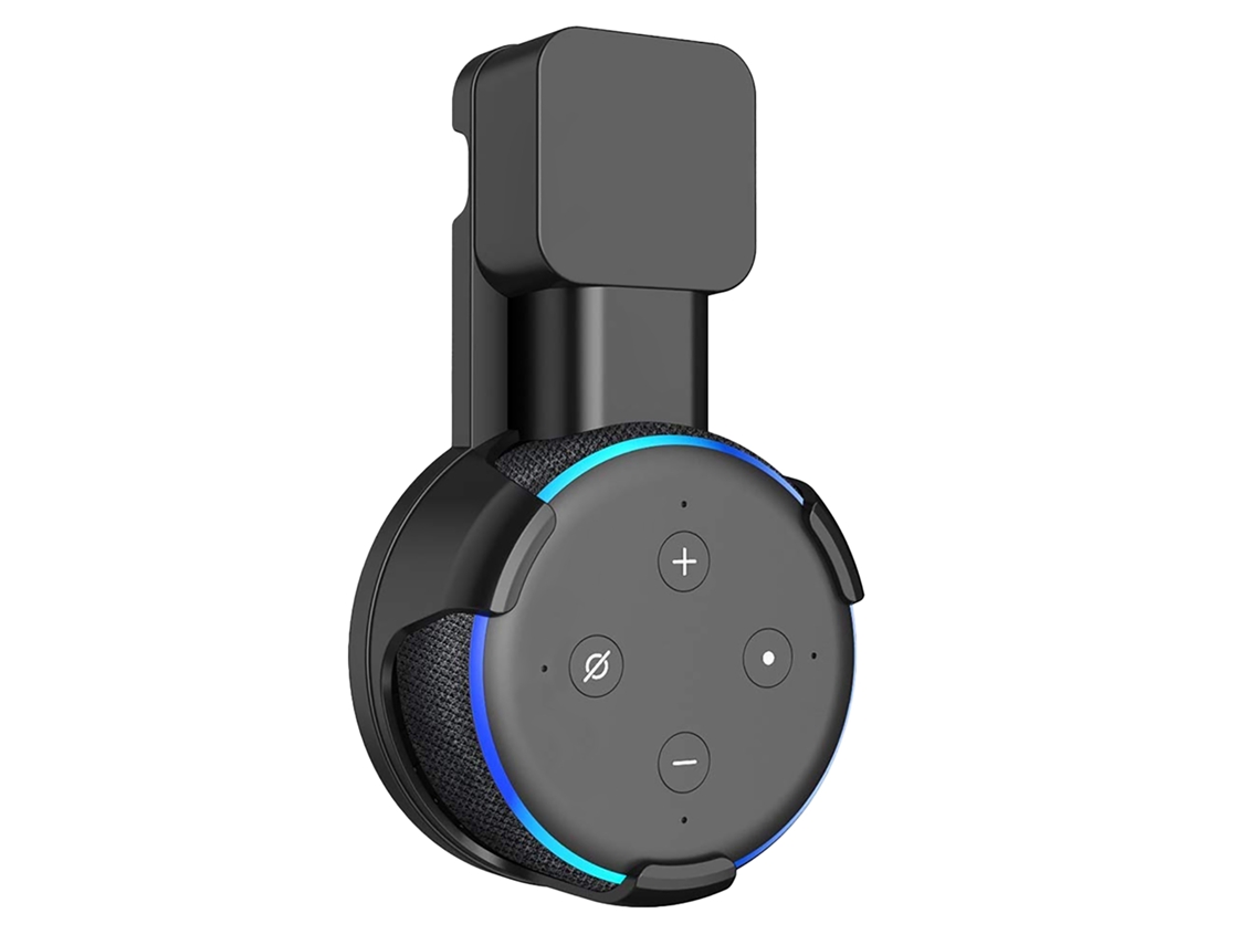 Soporte De Enchufe Para Amazon Echo Dot (gen 3) Con Cable Y Cargador Oculto