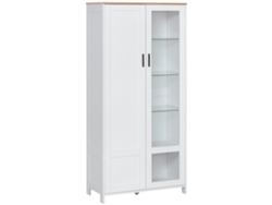 Vitrina de cocina con 7 estantes, de cristal, blanca, armario alto de almacenamiento.