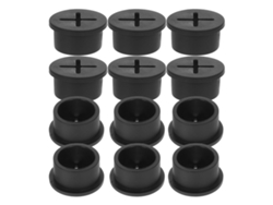 Paquete De 20 Pasacables Y Tapones De Goma Flexible Negra Para Escritorio.