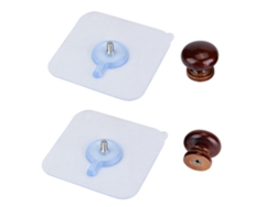 2 perchas redondas de madera para pared, para ropa y abrigos, organizador (color nogal corto)