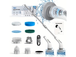 Cepillo De Limpieza Eléctrico Para Uso Doméstico, 7 Cabezales Extraíbles, Para El Hogar, El Baño, Suelos Y Azulejos (gris) Czhhmart