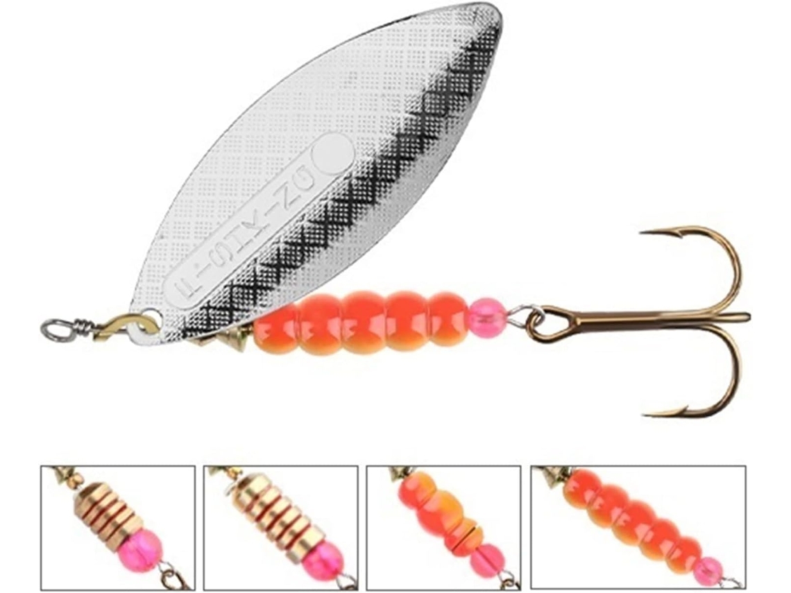 Señuelo Giratorio Con Anzuelo Para Pesca De 4,5 G / 7,0 12,5 17,4 27,1 G, Metal Lucio Y Lubina Anzuelos (co...