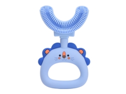 Cepillo De Dientes En Forma De U De 360° Para Una Limpieza Completa, De Silicona, Seguro Para Niños De 2 A 6 Años, Azul.