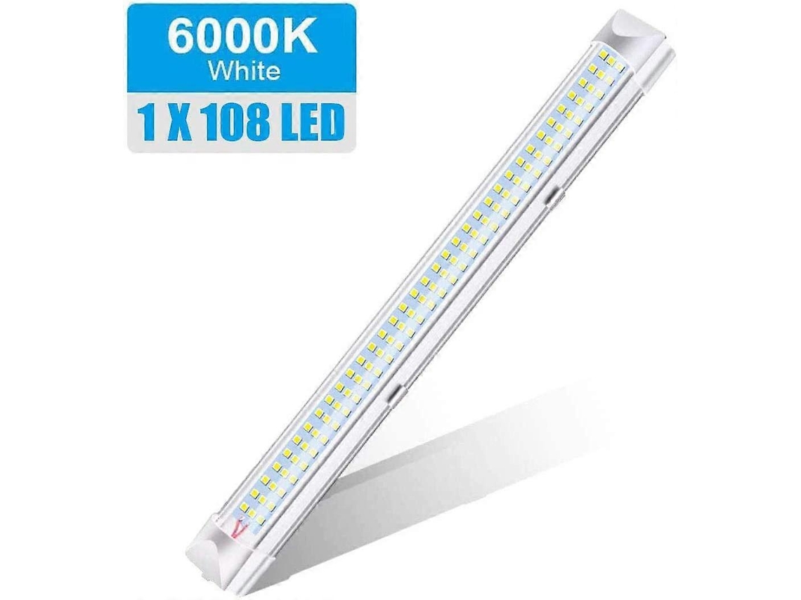 Rebe-tira Led Auto Interior 108 Smd 2200lm 12v 8w Luz Blanca 6000k Con Interruptor On/off 330mm