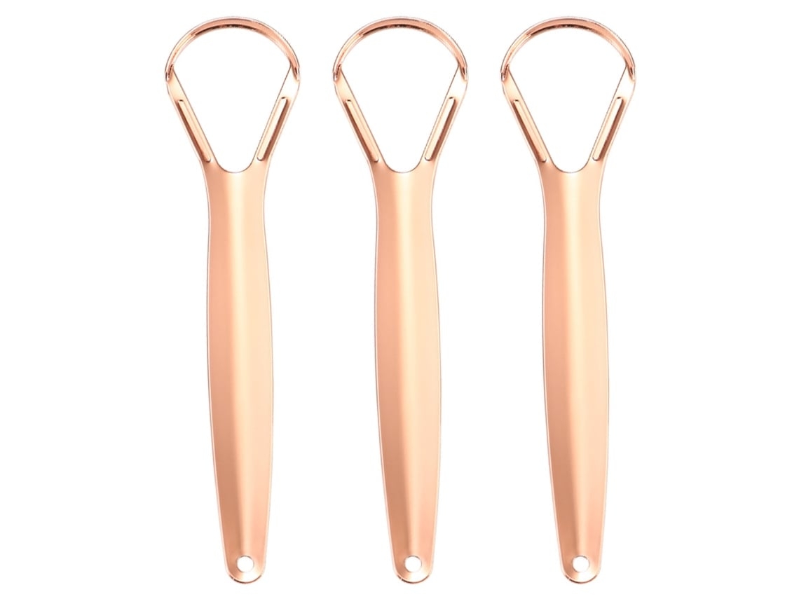 Kit de raspadores de lengua, incluye 3 raspadores de lengua de acero inoxidable, compacto, recargable, para uso diario, higiénico, compacto, Reca STELASPLEN