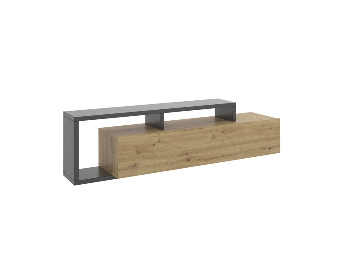 Mueble de TV DEKIT Kram (Blanco - Melamina - 47 x 165 x 40 cm)