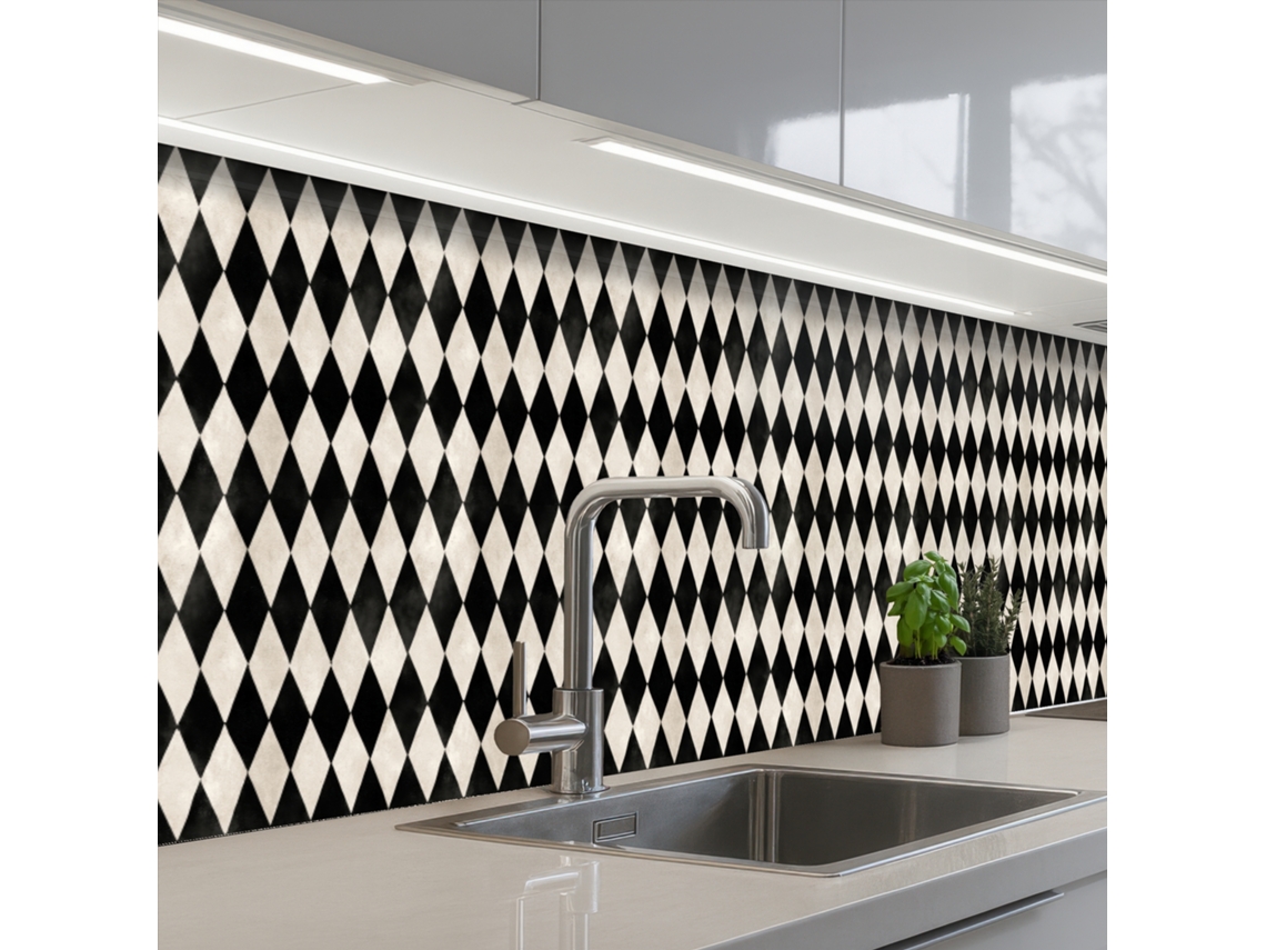 Paneles clásicos para salpicadero de cocina - Estándar - Negro 400x80 cm