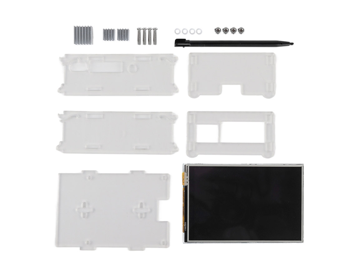 Pantalla Táctil De 3.5 Pulgadas Para Raspberry Pi 4b Con Funda De Acrílico Transparente