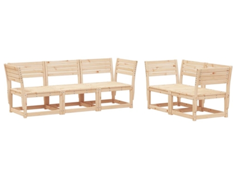 Conjunto 5 de sofás de jardín VIDAXL madera maciza de pino