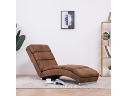 Sofá Sillón Reclinable Artificial (Marrón - Gamuza)