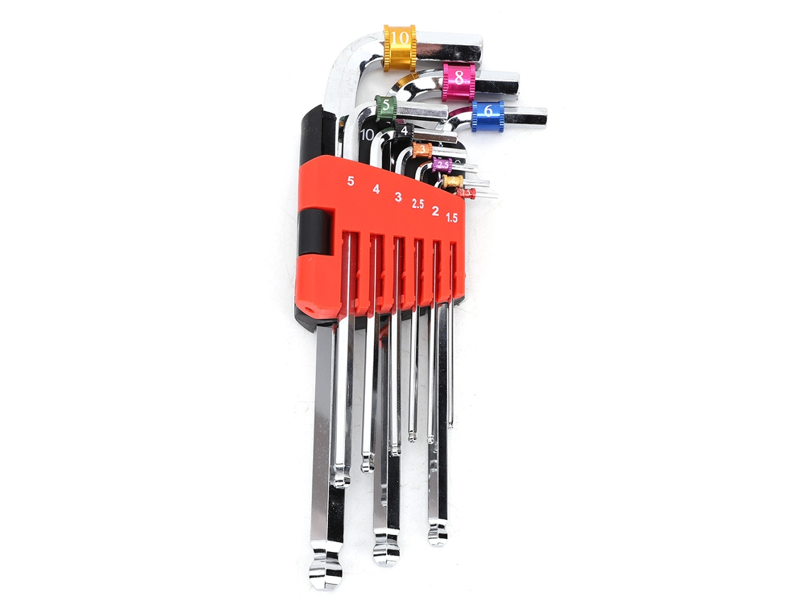 Juego De Herramientas De Reparación Manual Con Llave Hexagonal De 9 Piezas Cr-v Tipo Mediano/extendido