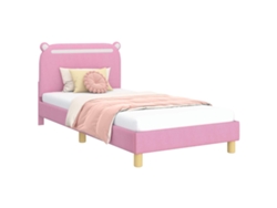 Maison Exclusive - Cama Para Niños Con Cabecero Con Cabecera Rosa 90 X 190 Cm Tela