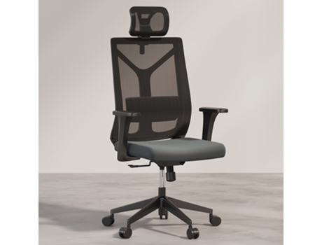 Silla de Oficina Ergonomica con Ruedas y Reposabrazos - Pebbles Gris ICONIK INTERIOR