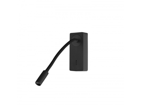 Luz De Lectura Para Dormitorio Led Con Luz Cálida 3000K Con Interruptor Aplique De Pared FORLIGHT Cabecero De Cama Negro