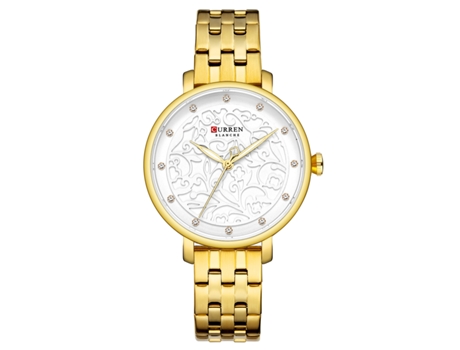 Relojes para mujer, reloj de pulsera analógico de cuarzo de acero inoxidable resistente al agua, relojes para mujer, dorado LUUCOZK