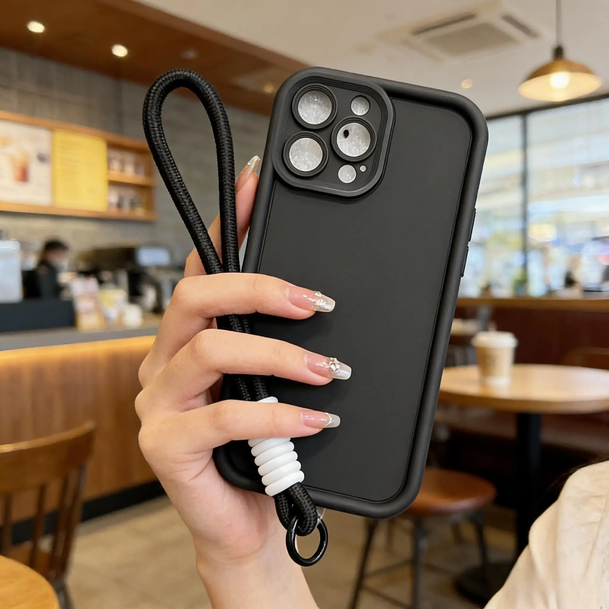 (iphone 14 Plus Negro) Funda Protectora Suave Con Cubierta Trasera De Silicona A Prueba De Golpes