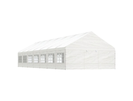 Cenador con techo polietileno blanco 15.61x5.88x3.75 m VIDAXL