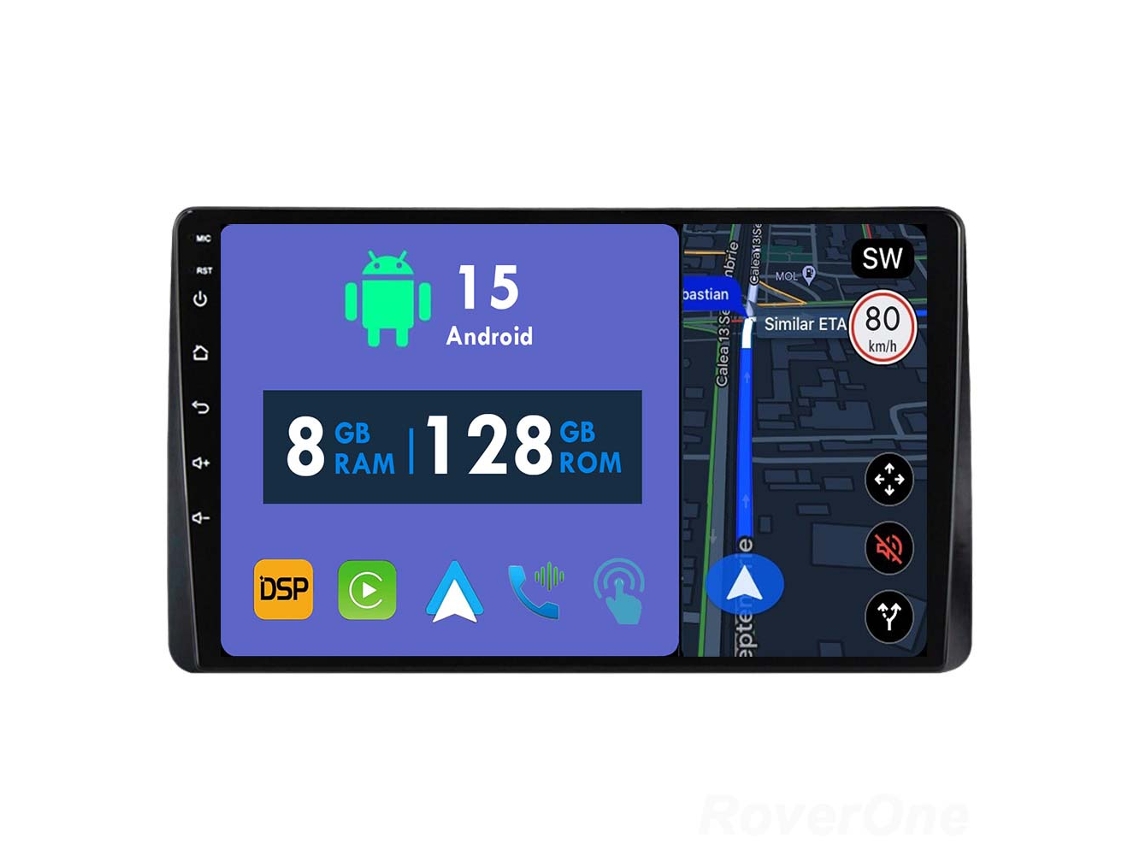 Coche Radio Android Auto Autoradio 8GB RAM 128G ROM CarPlay Navegación GPS Pantalla Táctil RoverOne para Renault Duster HM 2 2020 - 2023 Arkana 1 I 2019 - 2023 