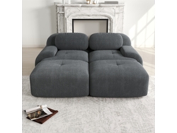 Sofá Modular 2 Plazas - Con Chaiselongue, Rutschfest, Ergonómico - Gris