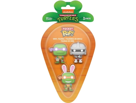 Figura Carrot Pocket FUNKO Pop!: Teenage Mutant Ninja Turtles - Donatello/MichelAngelo/Shredder