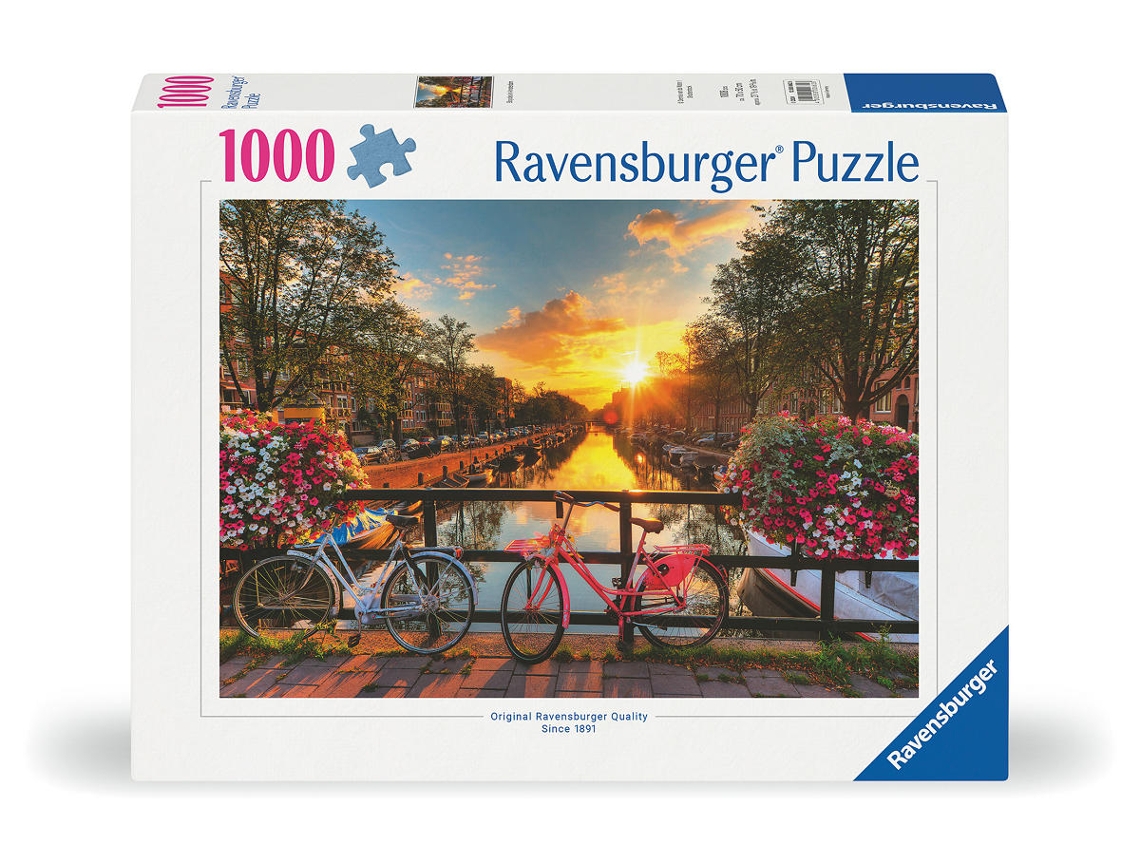 Rompecabezas de bicicletas Ravensburger de Ámsterdam - 1000 piezas