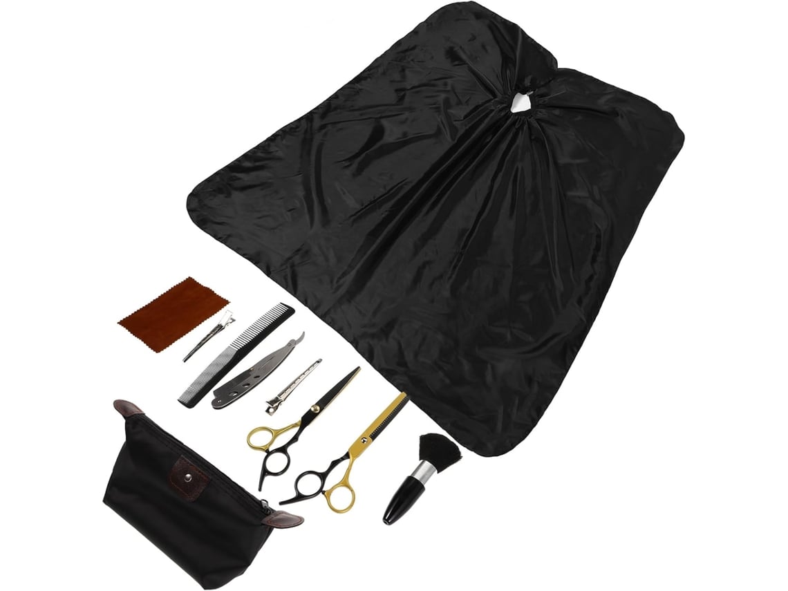 Kit De Cabeleireiro De Aço Inoxidável Com 10 Peças E Tesoura Multifuncional.