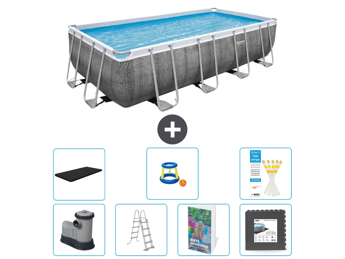 Bestway Piscina Bestway Power Steel Retangular - 549x274x122 Cm - 8-peças S525