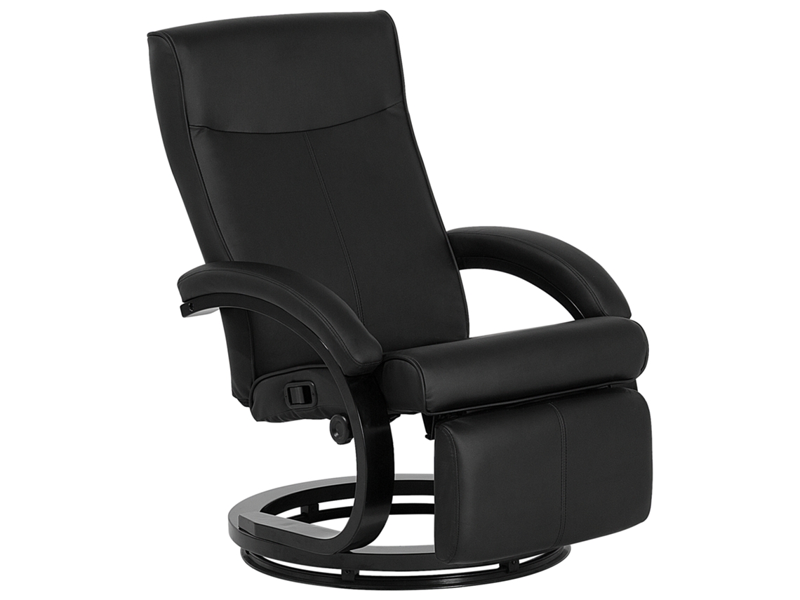 Sillón reclinable BELIANI Might de Piel sintética Negro 67x86x97