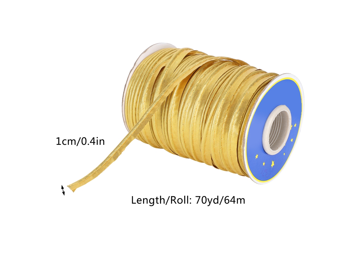 Cinta De Bies De 70 Yardas, 1 Cm De Ancho, Para Costura, Color Dorado.