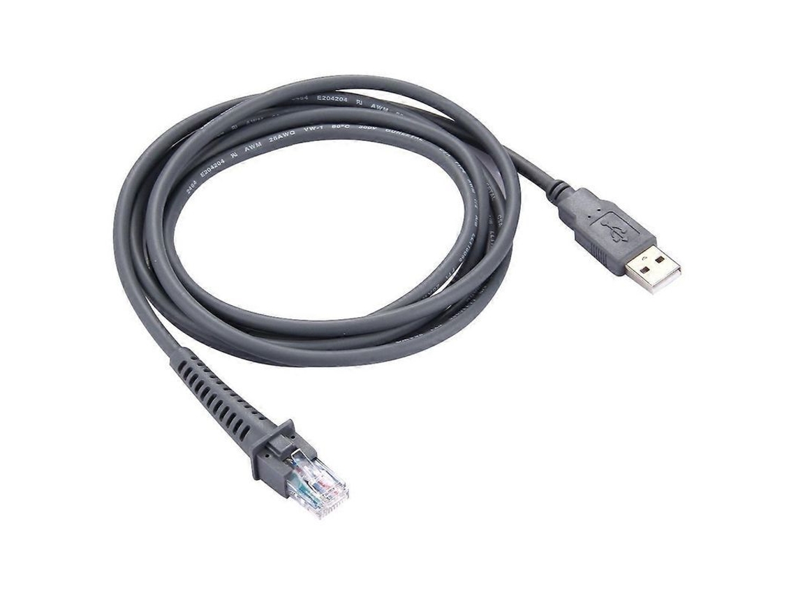 Cable De Datos Serie Usb Tipo A Macho A Rj45 De 2 M Para Escáner Symbol Ls2208/2208ap/ls4278 (gris)