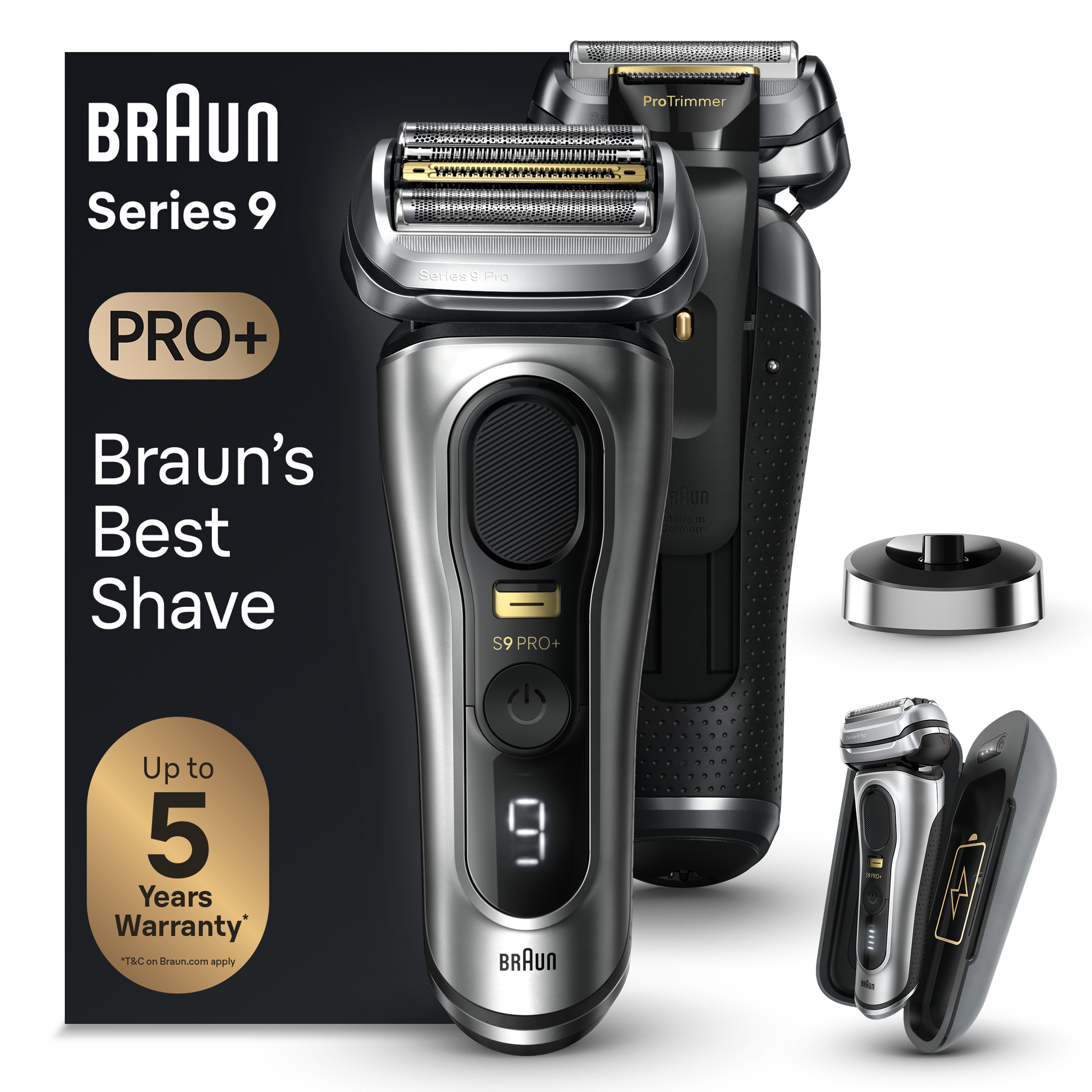 Maquina de Afeitar BRAUN Series 9 PRO+ 9527s (Autonomía 60 min - Batería)