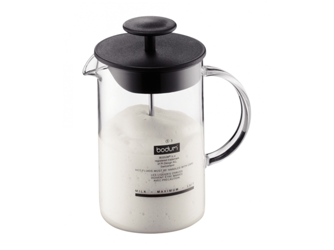 Bodum Latteo Batidor de leche con asa cristal 025 color negro 144601