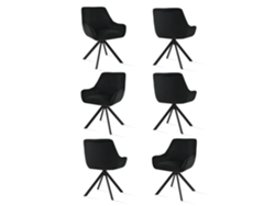 Sillas De Comedor Goeurvant 1178(pack De 6, Negro, Terciopelo)