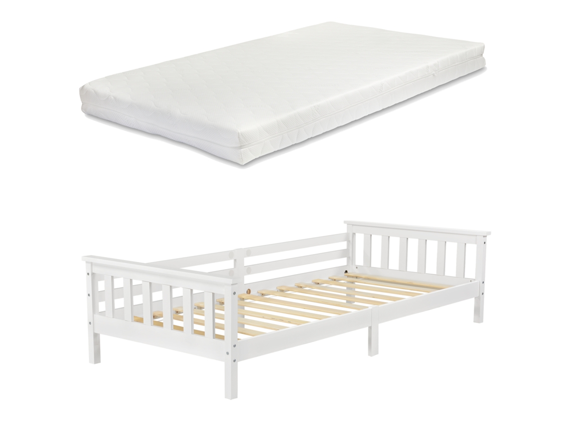 Estructura de Cama Infantil [EN.CASA] (Blanco - Madera - 90x200 cm)
