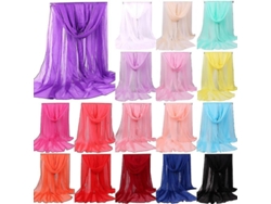 Pashmina Larga Y Suave Para Mujer, De Seda Gasa, Bufanda Informal, Estola, Playa, Vacaciones, Estilo Bohemio, Ligera, Otoño, Primavera, Verano.