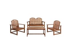 Conjunto de salón de exterior de madera maciza de acacia Dkd Home Decor