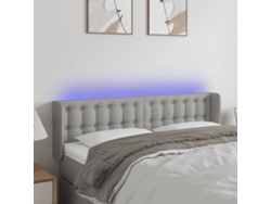 Cabecero Con Led De Tela Gris Claro 147x16x78/88 Cm