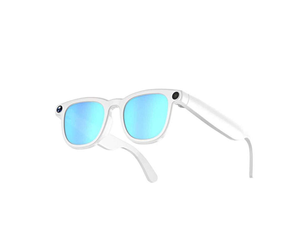 Gafas Inteligentes Con Cámara 12mp Full Hd | Traducción Por Imagen, Grabación Y Llamadas (montura Blanco-azul 2 Pares De Lentes)