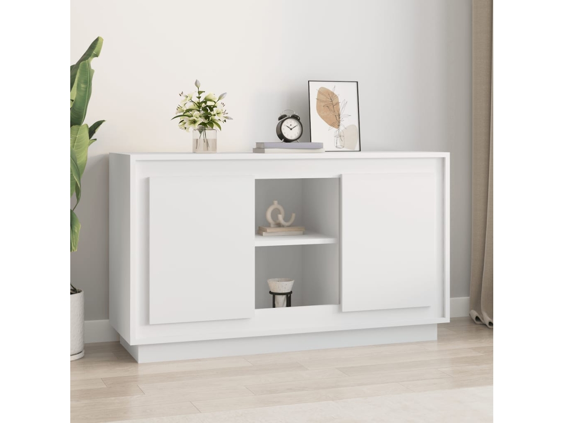 Aparador De Madera Contrachapada Blanco 102x35x60 Cm