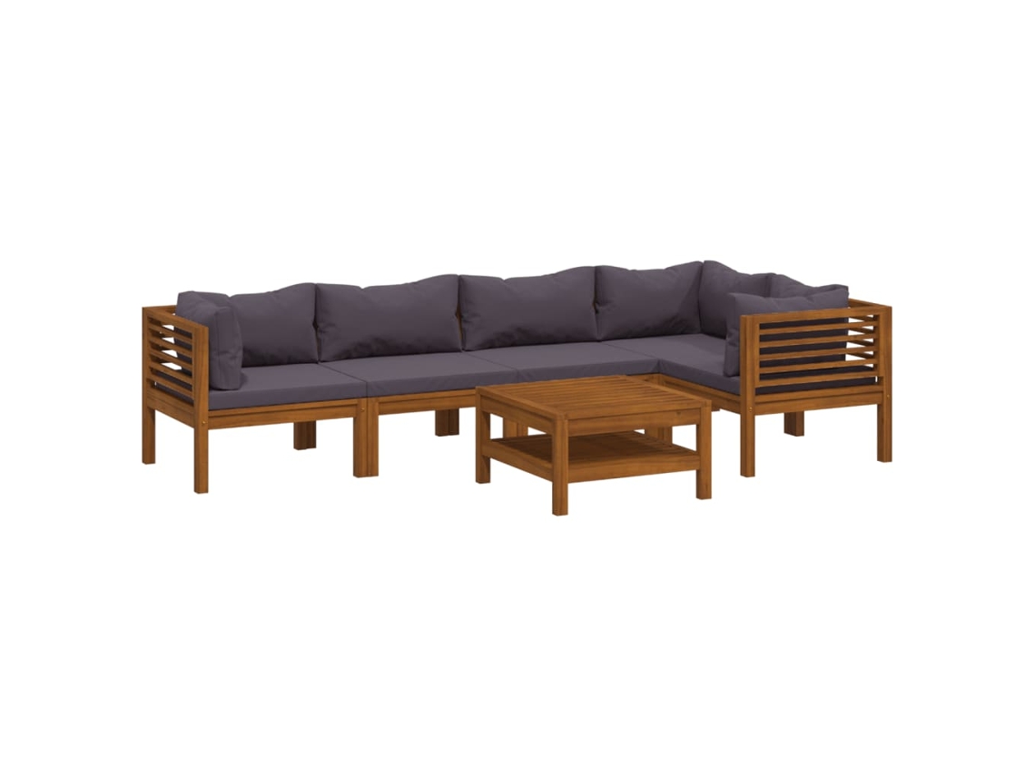 Maison Exclusive - Muebles De Jardín 6 Pzas Cojines Madera Maciza De Acacia