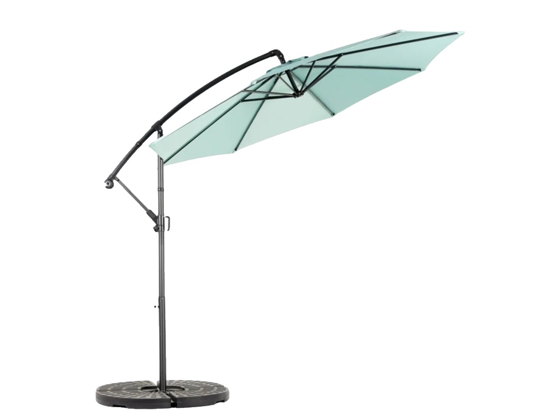 Parasol, toldo grande, inclinación ajustable, color turquesa.