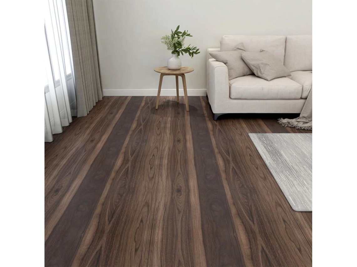 Tarimas De Suelo Autoadhesivas 20 Uds Pvc Marrón Oscuro 1,86 M²