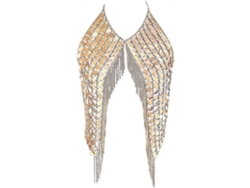 Cinturón Corporal De Lentejuelas Y Borlas Para Baile De Vientre Fiesta Playa Moda Mujer Niña