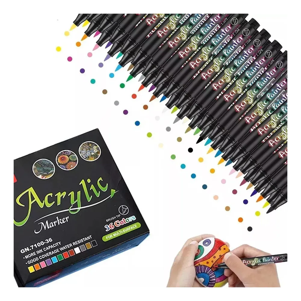 Marcadores acrílicos Js DIY, Doodle pintado Àvayotoy